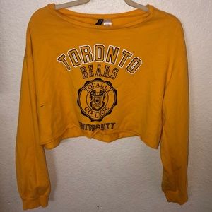 YELLOW  TORONTO BEARS CROP TOP